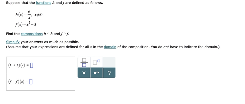 Need help with the composition of functions. I have attached a screenshot of the question-example-1