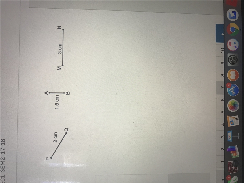 A dilation with a scale factor of 2 is applied to the three line segments shown. The-example-2