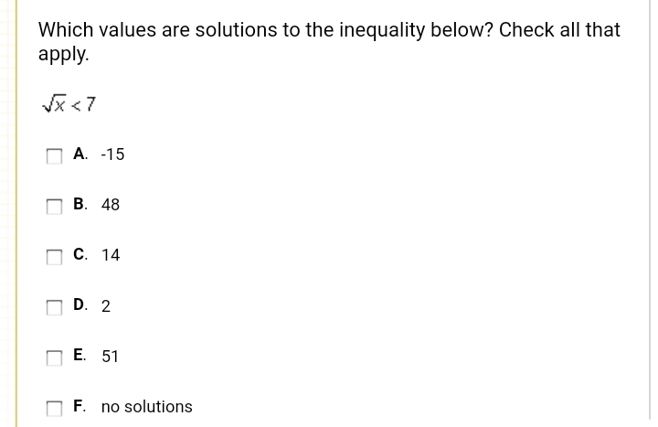 Which values are solutions? check all that apply-example-1