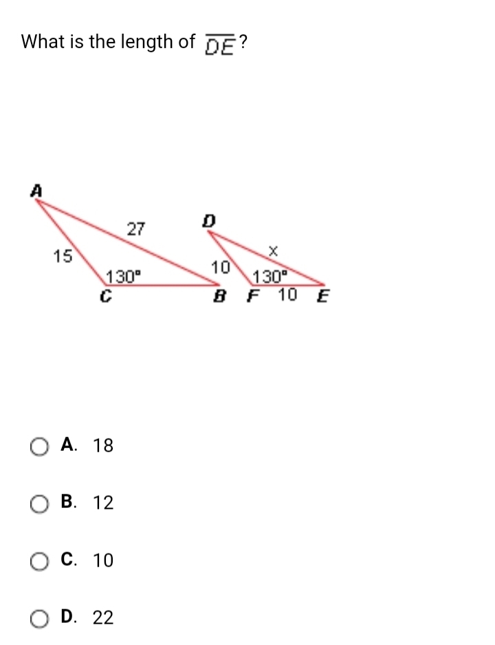 What is the length of DE?-example-1