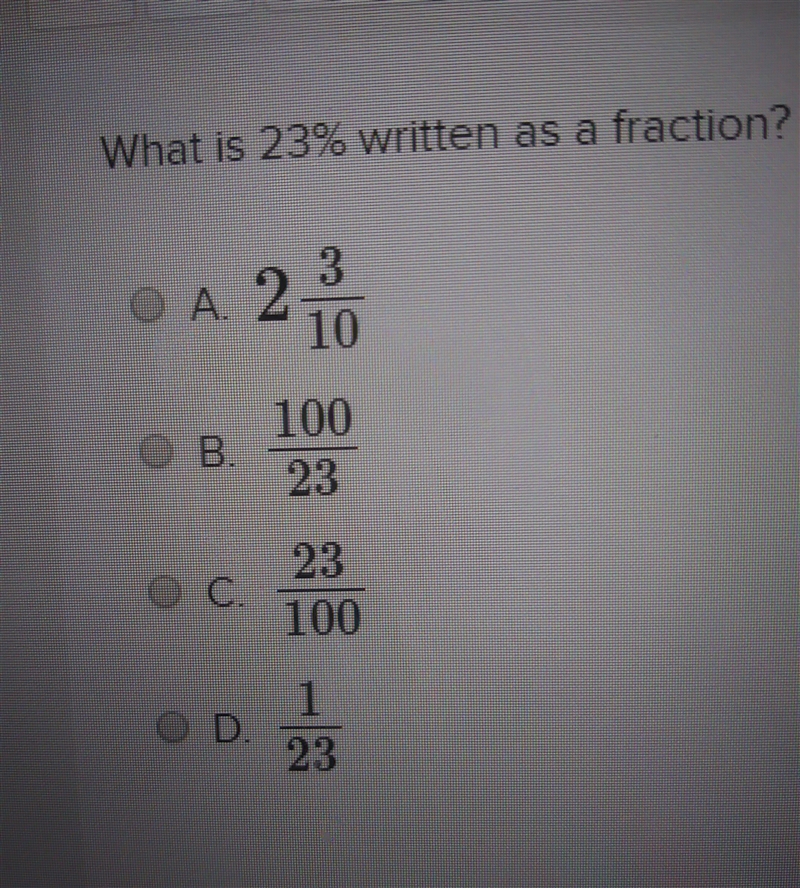 How is 23 written as a fraction-example-1