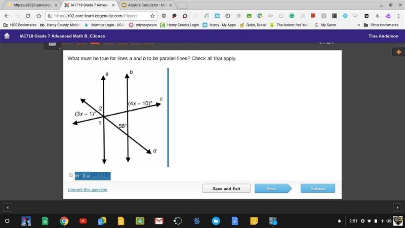 What must be true for lines a and b to be parallel lines? Check all that apply.-example-2