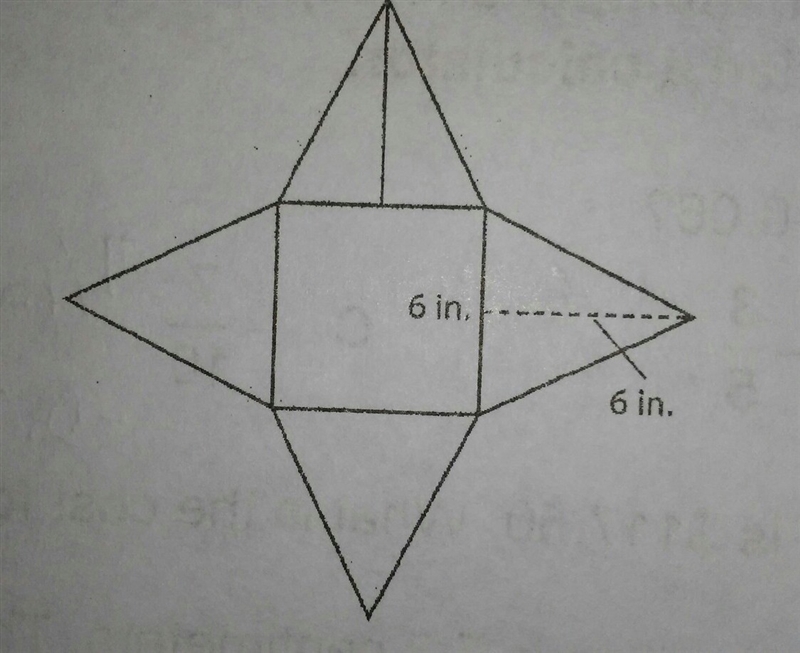 Based on the net shown below, what is the surface area of the pyramid to the nearest-example-1