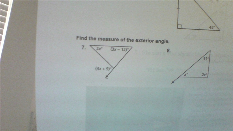 What is X in (3x-12)° on question number 7?-example-1