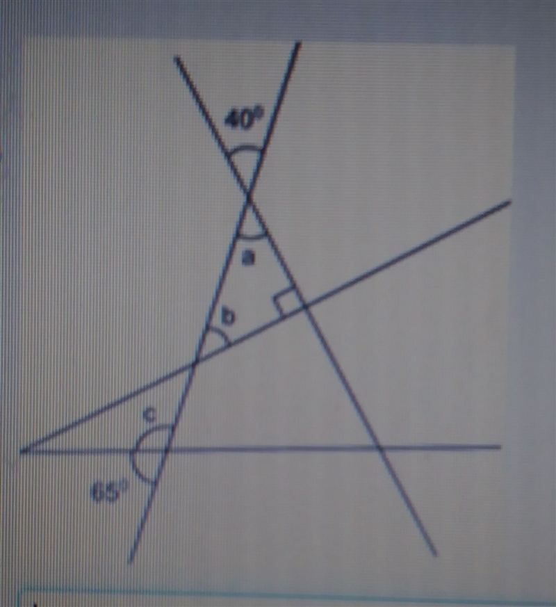 what are the measure measurements of angels a b and c show your work and explain your-example-1