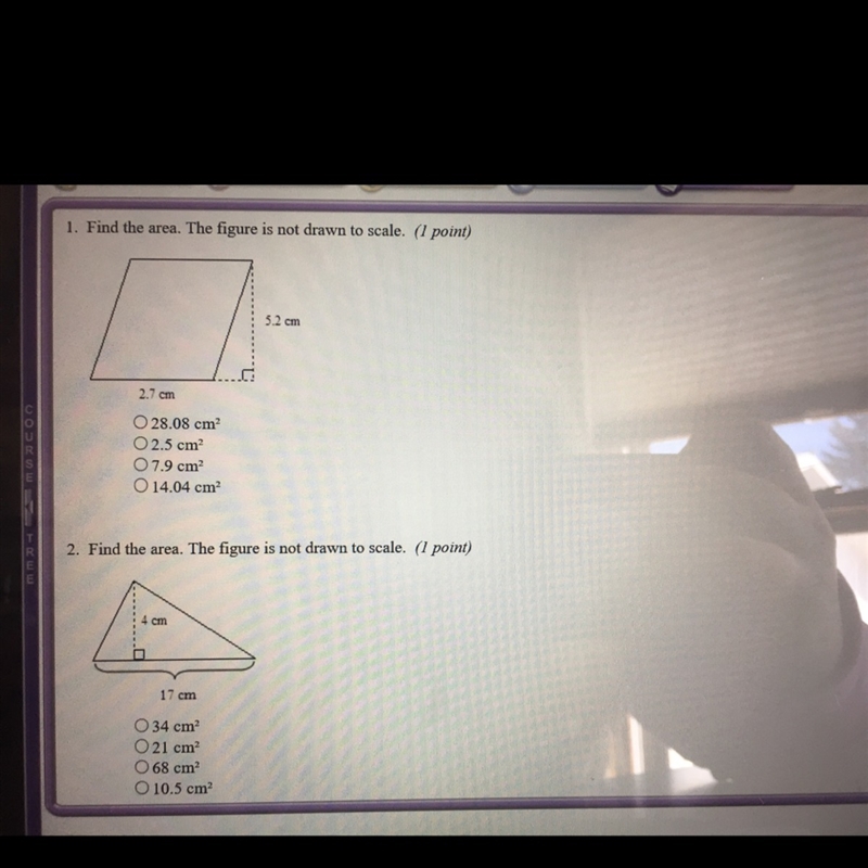 Find the area. The figure is not drawn to scale.-example-1