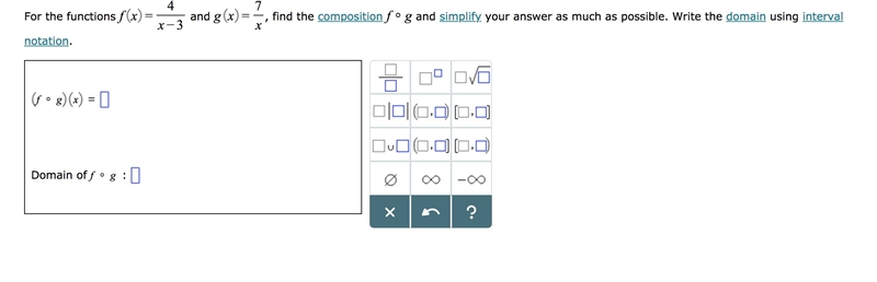 Need help with the composition of functions. I have attached a screenshot of the question-example-1