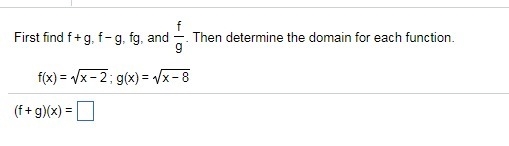 2.6 Q6 Find the function, then determine the domain for each function.-example-1