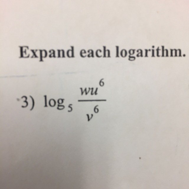 Log5 wu^6/v^6 Expand each logarithm-example-1