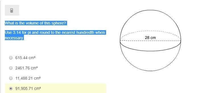 What is the volume of this sphere? Use 3.14 for pi and round to the nearest hundredth-example-1