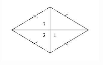 In the rhombus, angle 1=9x, angle 2=y+x, and angle 3=15z. Find the value of each variable-example-1