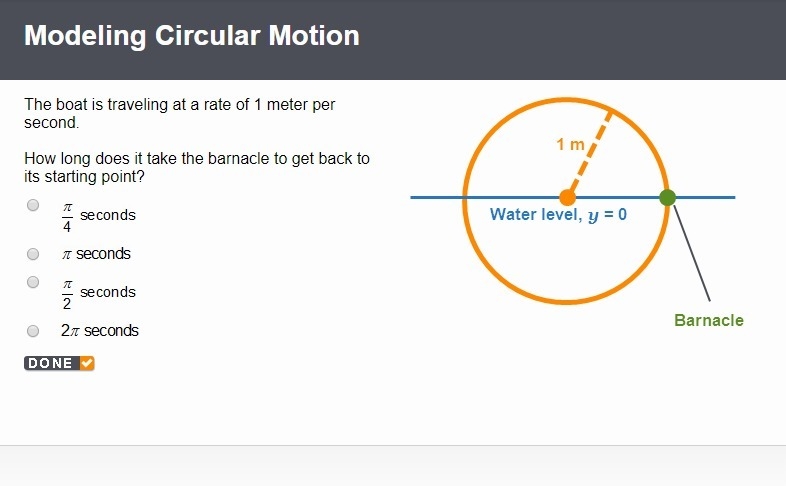 Modeling Circular Motion, Picture attached to the question. The boat is traveling-example-1