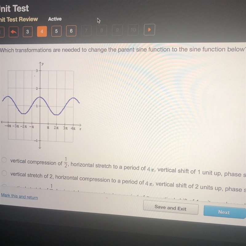 Which transformations are needed to change the parent some function to the sine function-example-1