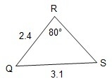 What is the length of line segment RS? Use the law of sines to find the answer. Round-example-1