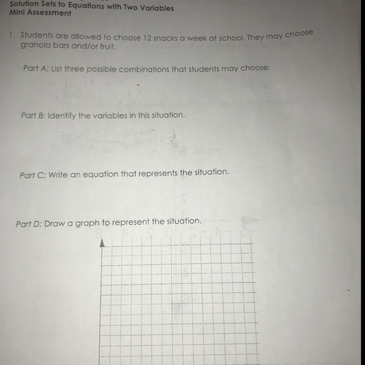 Students are allowed to choose 12 snacks a week at school. They may choose granola-example-1