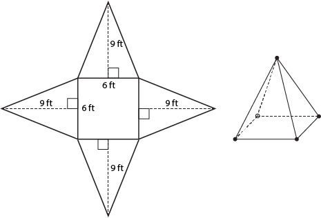 This is a picture of a square pyramid and the net for the square pyramid. What is-example-1