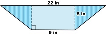 Find the area of the blue triangle on the left side of the trapezoid.-example-1