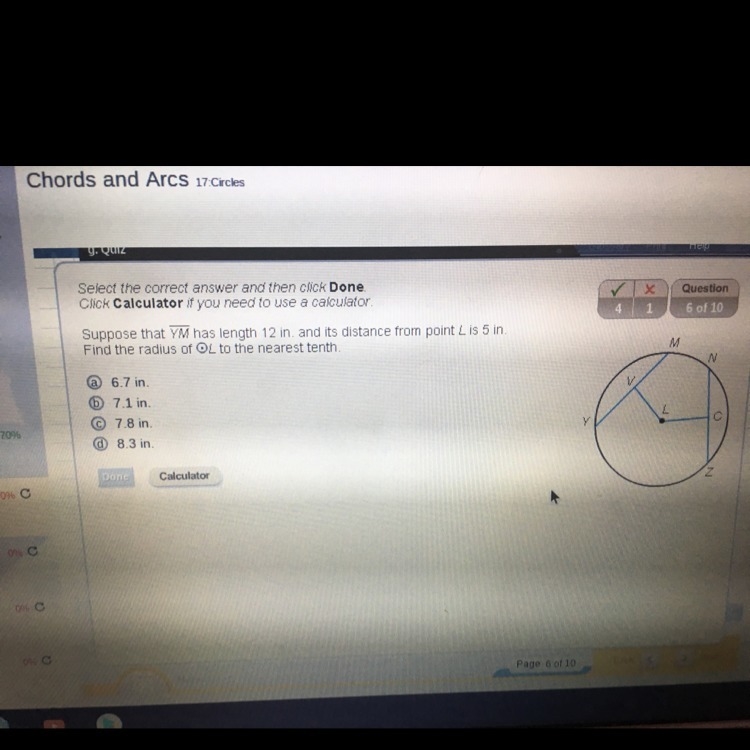 Suppose that YM has a length of 12in and its distance from point L is 5in find the-example-1