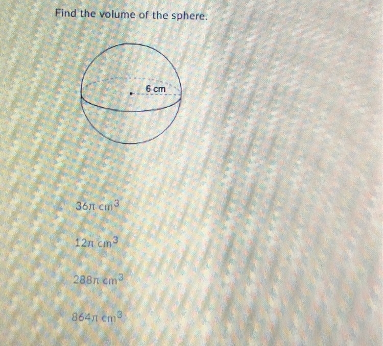 Find the volume of the sphere.-example-1