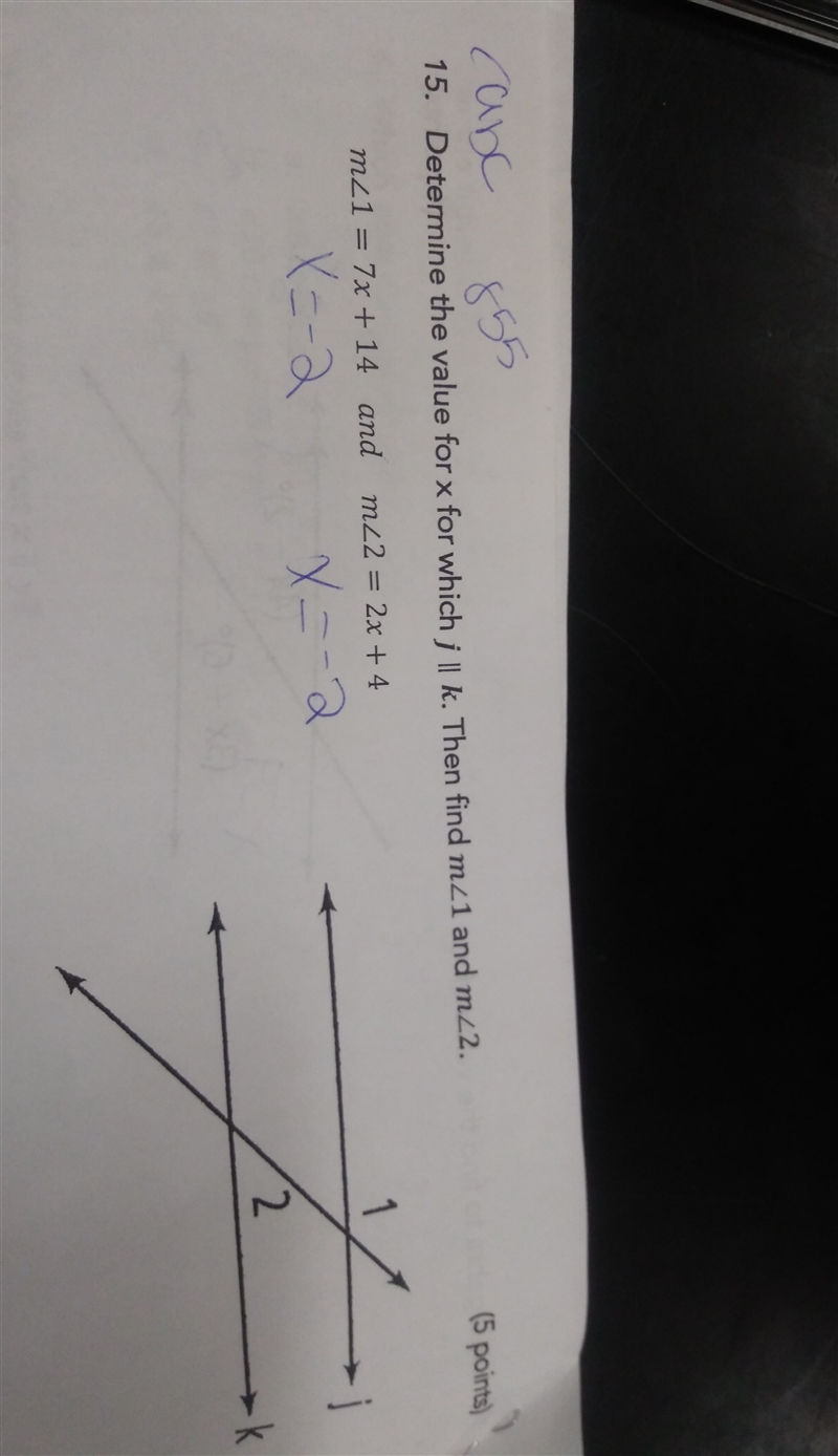 Value for x and m<1 and m<2-example-1