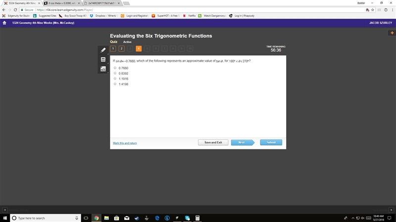 If which of the following represents an approximate value of for ?-example-1