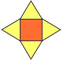 Which solid figure does this net represent? A) Eliminate B) square pyramid C) triangular-example-1