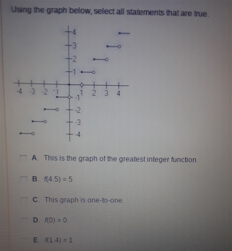 PLEASE HELP USING THE GRAPH BELOW SELECT ALL STATEMENTS THAT ARE TRUE A. This is the-example-1