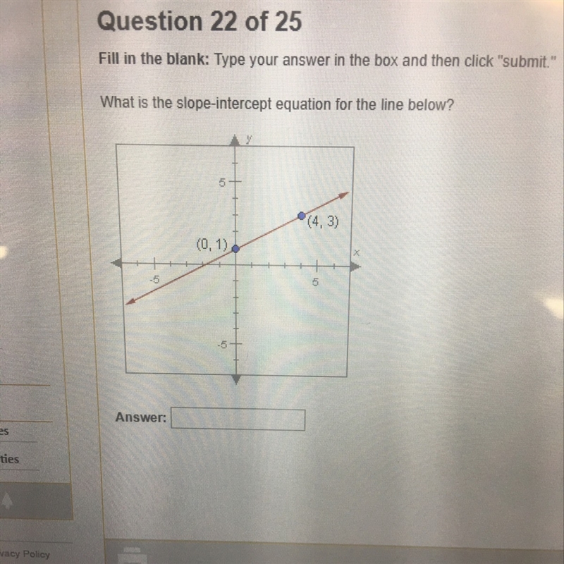 What is the slope-intercept equation for the line below?-example-1