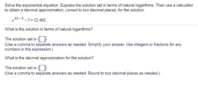 Solve the exponential equation. Express the solution set in terms of natural logarithms-example-1