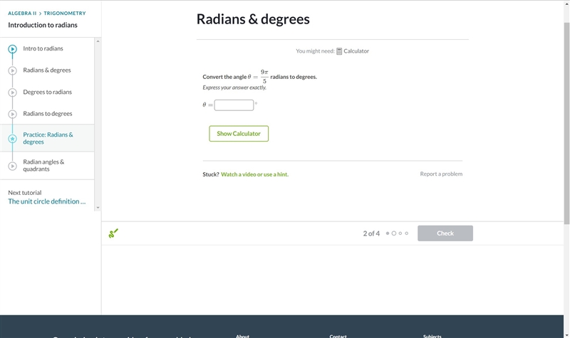 HELP ASAP PLZ RADIANS AND DEGREES-example-1