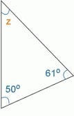 Find the measure of angle z. angle z =?°-example-1