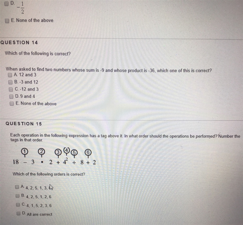 When asked to find two numbers whose sum is -9 and whose product is -36, which one-example-1