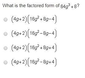 What is the factored form of 64g^3+8-example-1