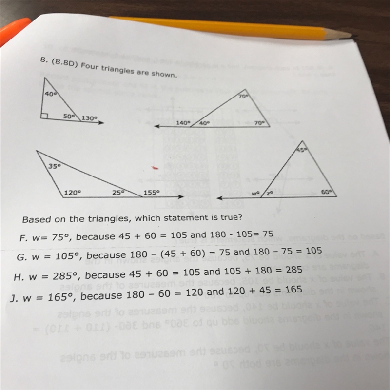 Based on the triangles, which statement is true?-example-1