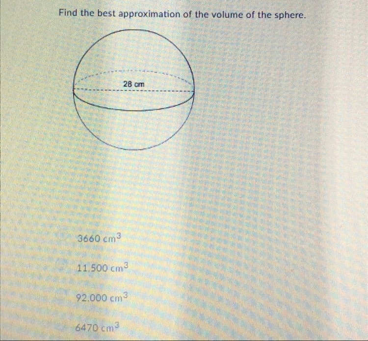 Find the best approximation of the volume of the sphere.-example-1