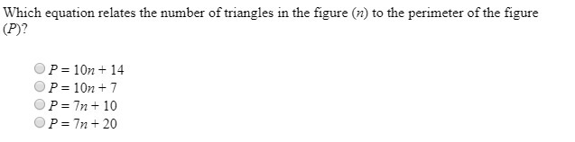 16. A triangle pattern is shown below. (Image 1) The perimeter of each figure in the-example-3