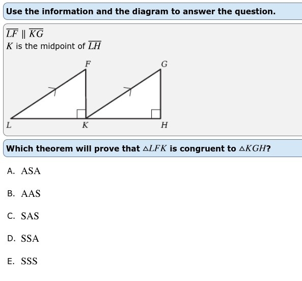 Which theorem proves that these two triangles are congruent? (Need a fast answer please-example-1