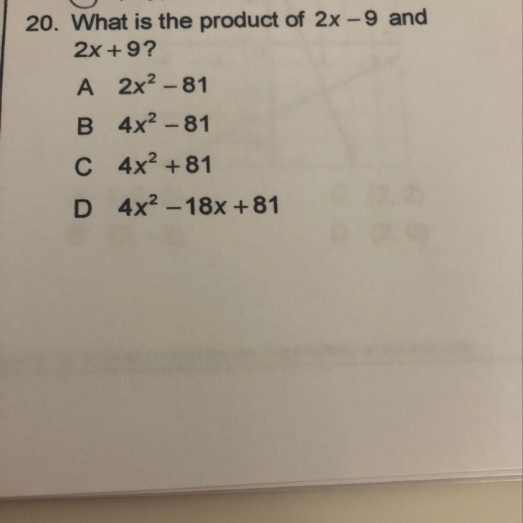 What is the product of 2x-9 and 2x+9-example-1