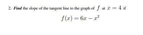 5.2.) Find the slope of the tangent line-example-1