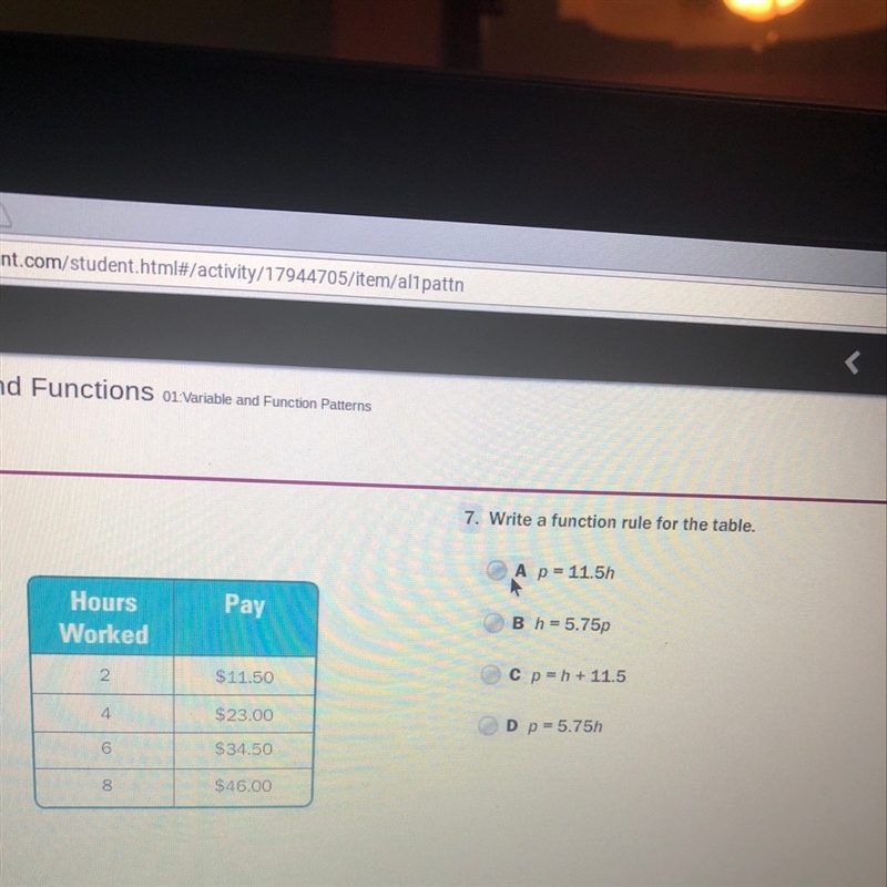 Write a function rule for the table.-example-1