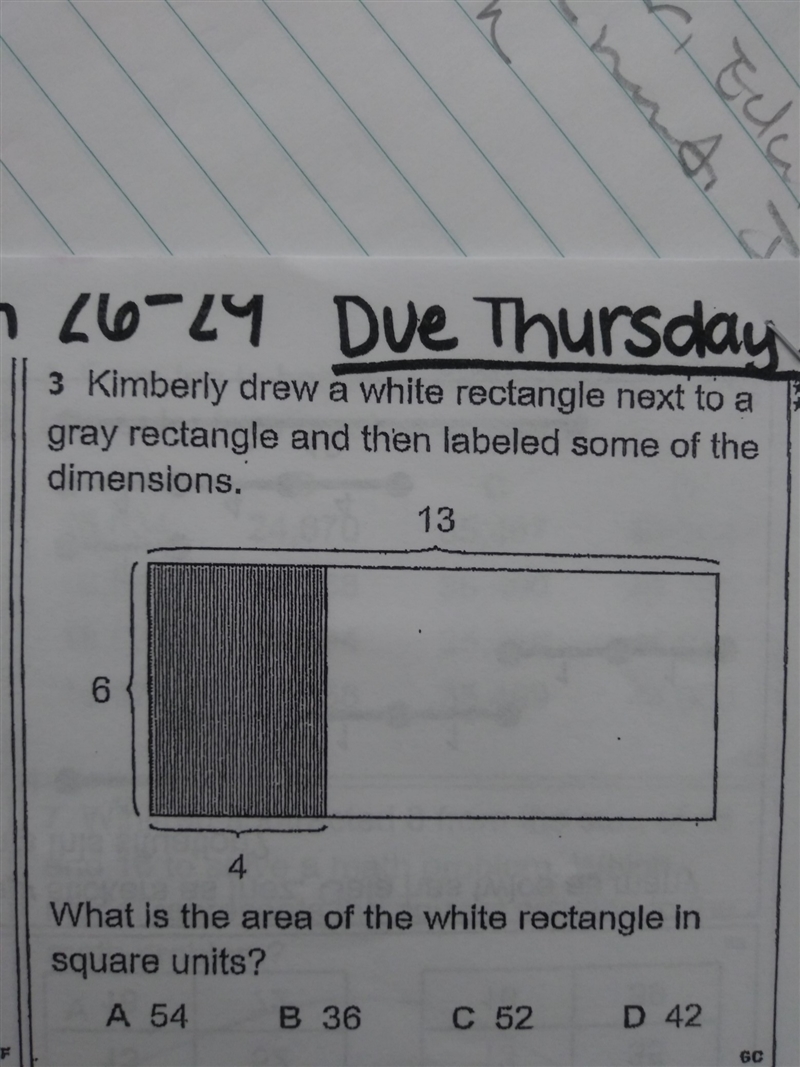 What is the area of the white rectangle in square units-example-1