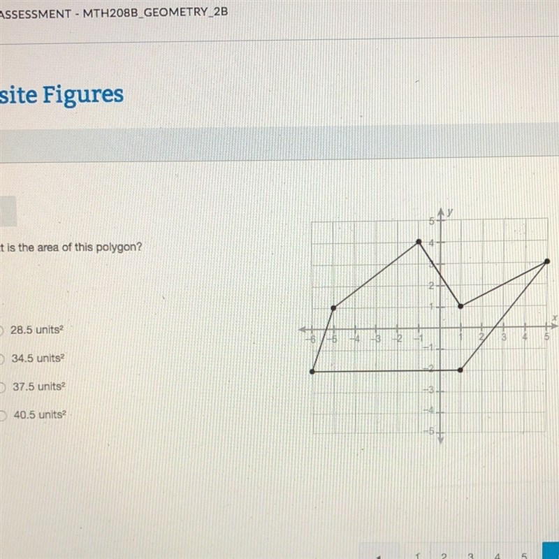 What is the area of this polygon? A. 28.5 units^2 B. 34.5 units^2 C. 37.5 units^2 D-example-1