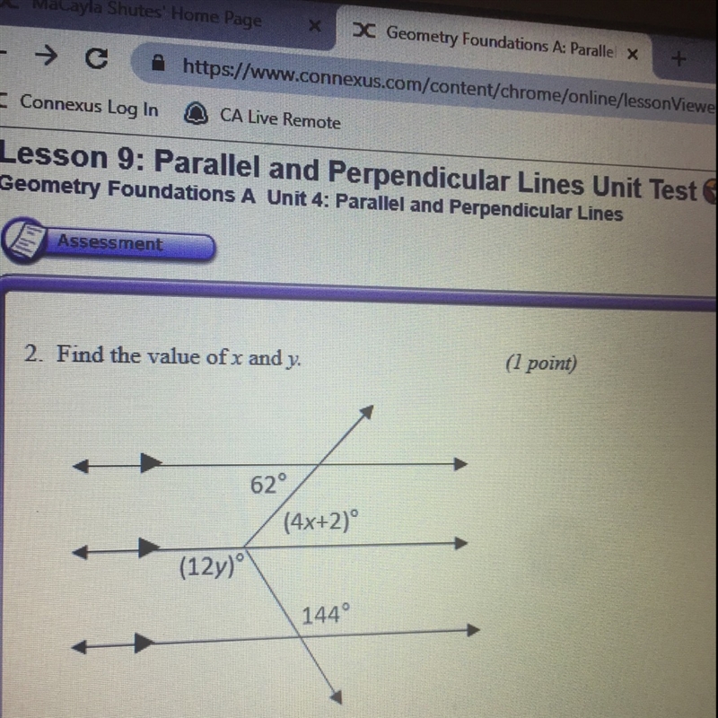 Find the value of x and y? A) x=15 y=12 B) x=14 y=11 C) x=14 y=12 D) x=15 y=11-example-1