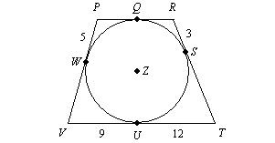 Find x. Assume that segments that appear tangent are tangent. a. 21 c. 8 b. 9 d. 12 I-example-1