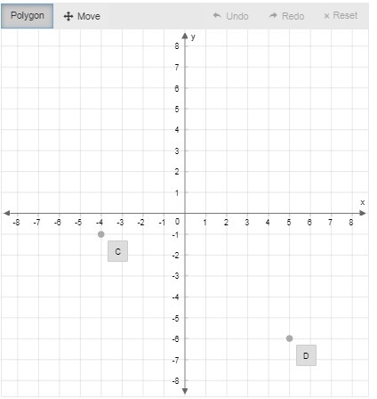 Use the polygon tool to draw a right triangle with hypotenuse CD.-example-1