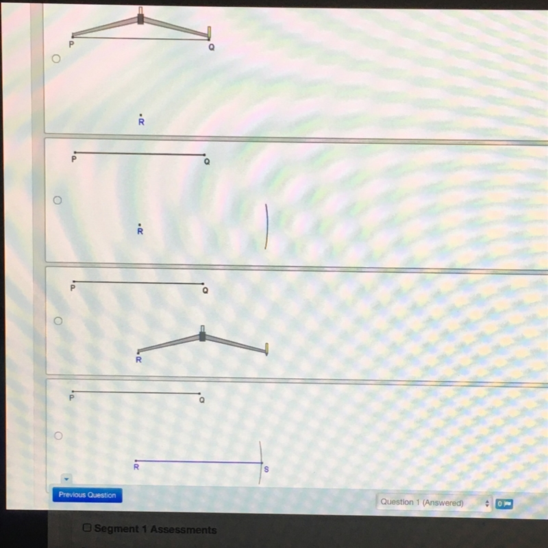 Which image represents the first step in constructing the copy of a line segment?-example-1