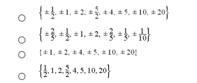 Which of the following represents the set of possible rational roots for the polynomial-example-1