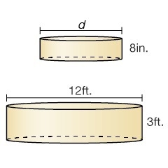 The solids are similar. Find the missing dimension.-example-1