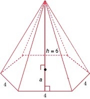 Find the volume for the regular pyramid. V =-example-1