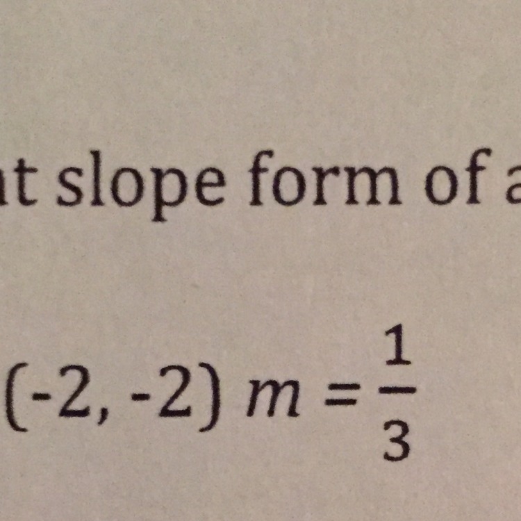 Write an equation in point slope form of a line that passes through the given point-example-1